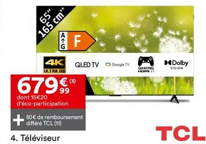 Téléviseur TCL 65" 4K QLED