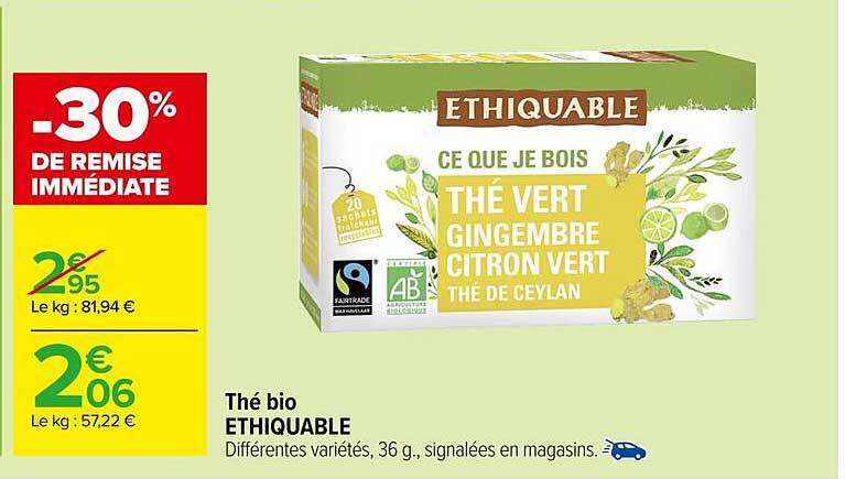 Thé bio ETHIQUABLE