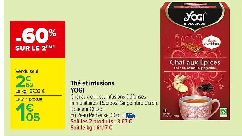Thé et infusions YOGI Chai aux épices