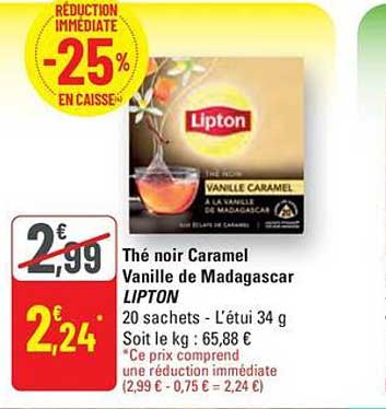 Thé noir Caramel Vanille de Madagascar LIPTON