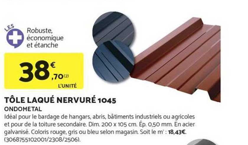 TÔLE LAQUÉ NERVURÉ 1045