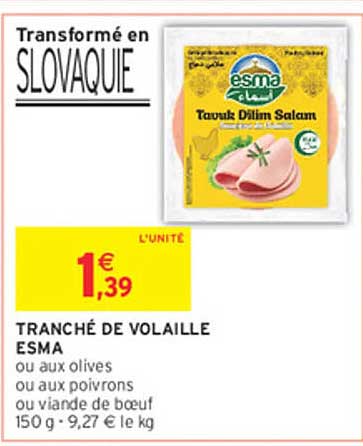 TRANCHÉ DE VOLAILLE ESMA