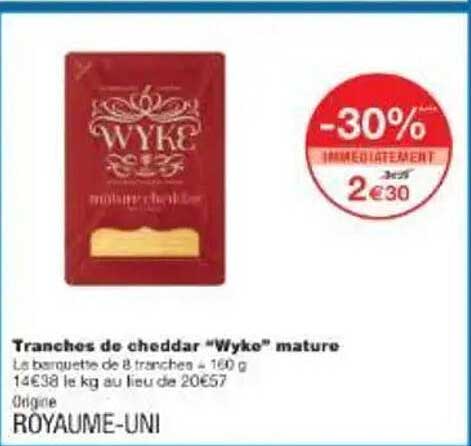 Tranches de cheddar “Wyke” mature