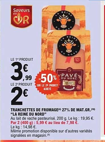Tranchettes de fromage "La Reine du Nord"