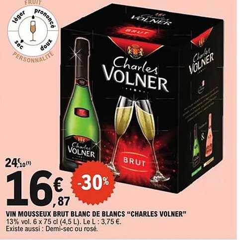 VIN MOUSSEUX BRUT BLANC DE BLANCS "CHARLES VOLNER"