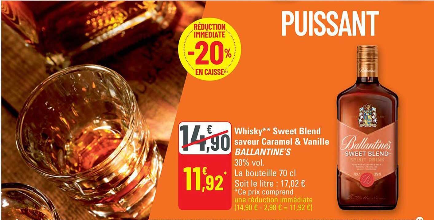 Whisky** Sweet Blend saveur Caramel & Vanille BALLANTINE'S