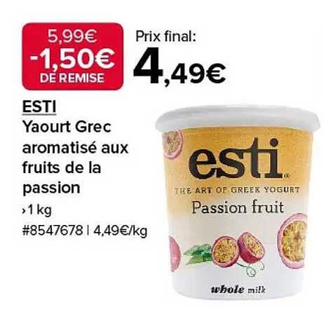 Yaourt Grec aromatisé aux fruits de la passion