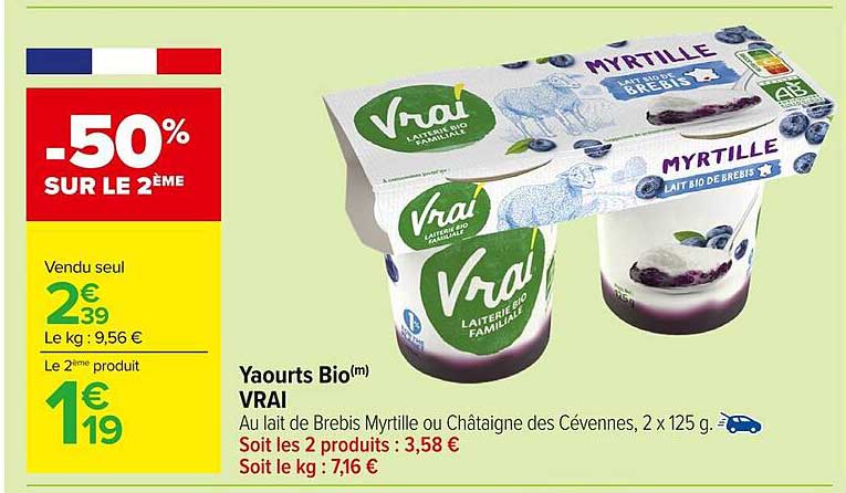 Yaourts Bio(m) VRAI