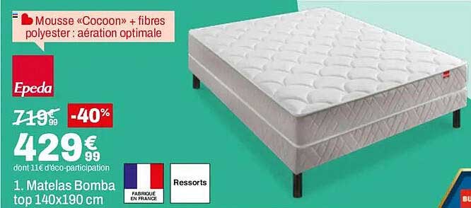 1 Matelas Bomba top 140x190 cm