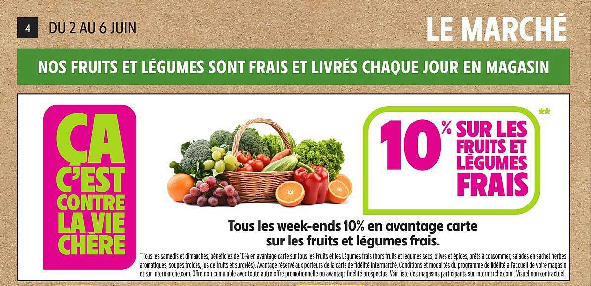 10% sur les fruits et légumes frais