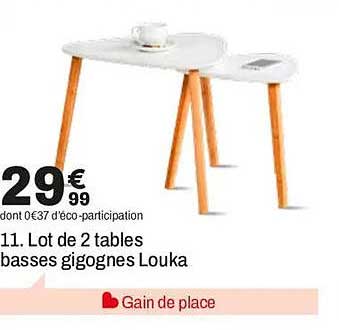 11. Lot de 2 tables basses gigognes Louka