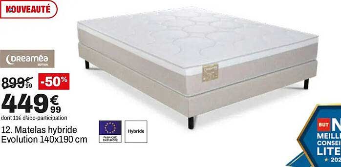 12. Matelas hybride Evolution 140x190 cm