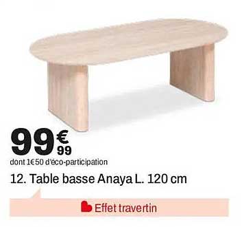12. Table basse Anaya L. 120 cm