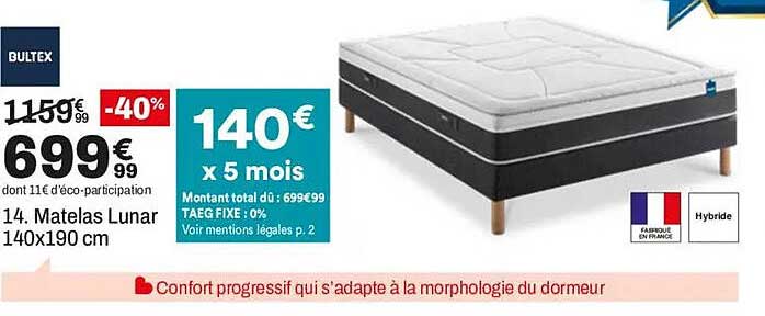 14. Matelas Lunar 140x190 cm