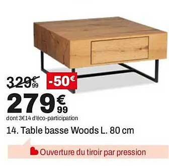 14. Table basse Woods L. 80 cm