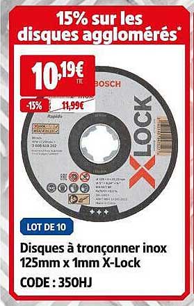 15% sur les disques agglomérés*