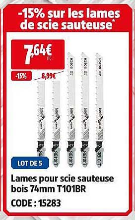 -15% sur les lames de scie sauteuse*