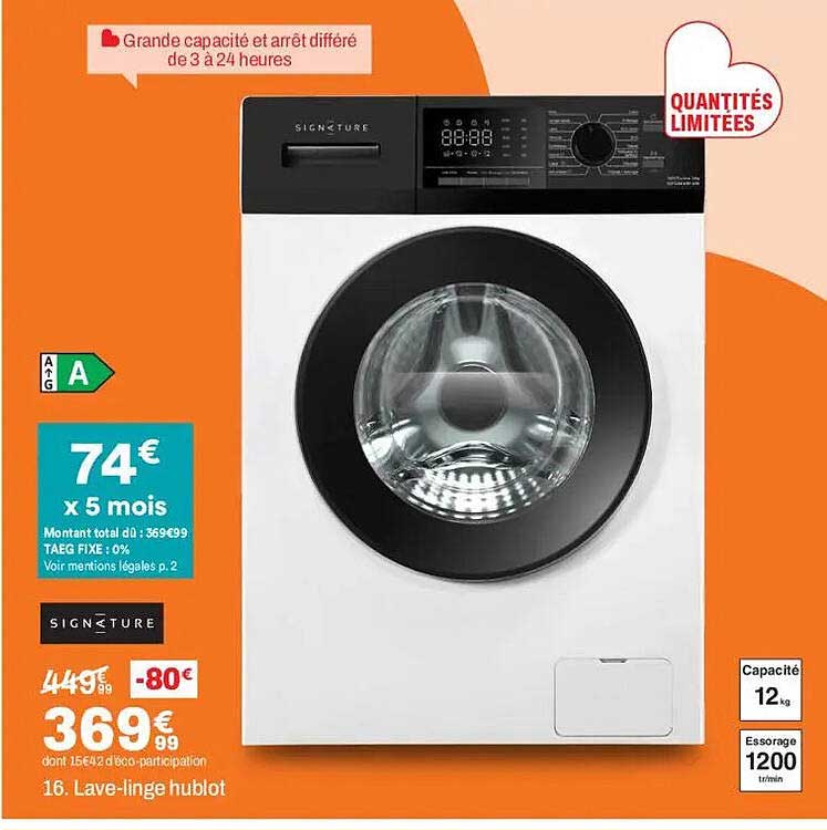16. Lave-linge hublot