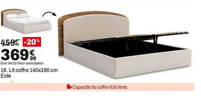 16. Lit coffre 140x190 cm Eole