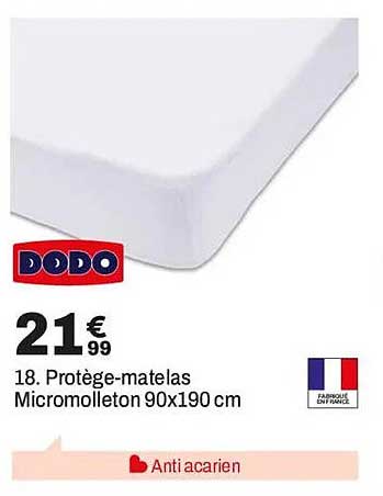 18. Protège-matelas Micromolleton 90x190 cm