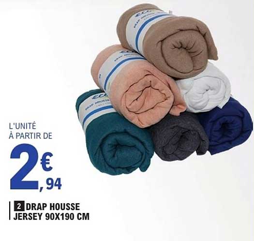 2 DRAP HOUSSE JERSEY 90X190 CM