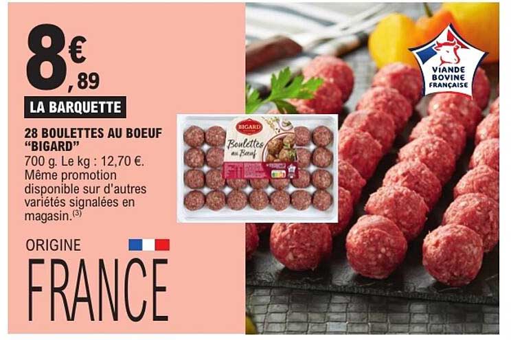 28 BOULETTES AU BOEUF "BIGARD"