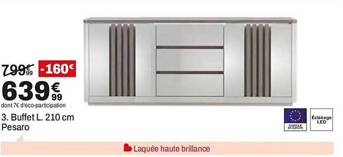 3. Buffet L. 210 cm Pesaro