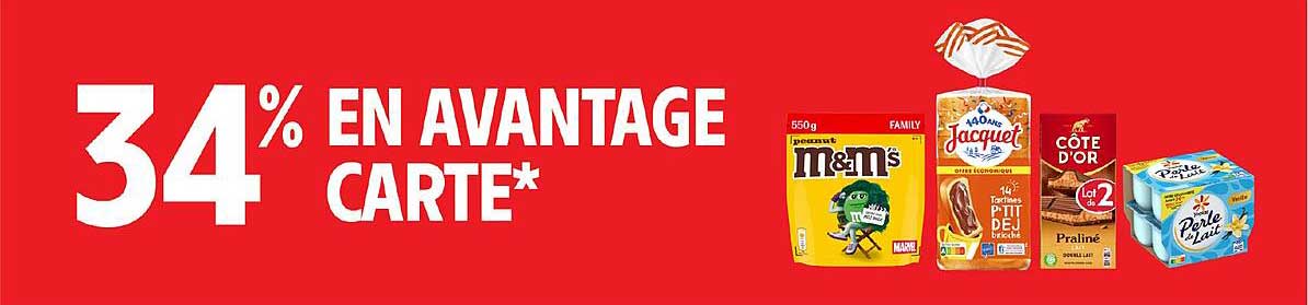 34% EN AVANTAGE CARTE*