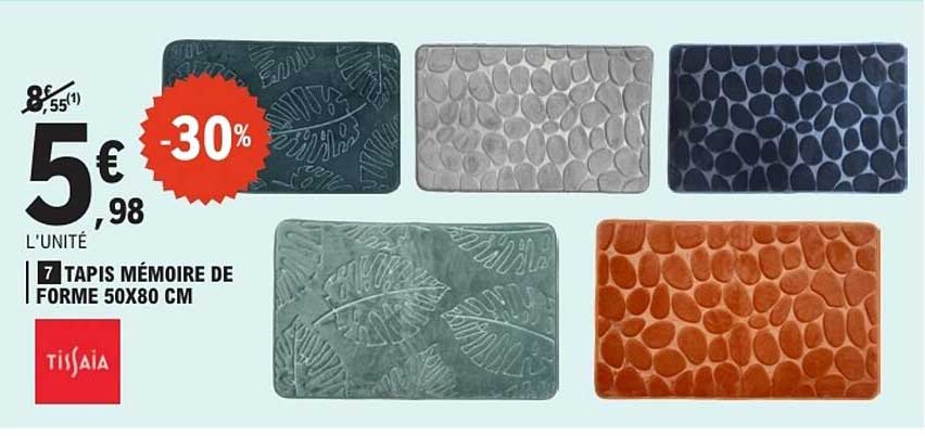 7 TAPIS MÉMOIRE DE FORME 50X80 CM