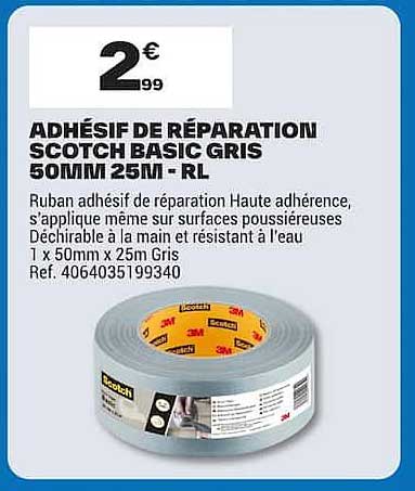 ADHÉSIF DE RÉPARATION SCOTCH BASIC GRIS 50MM/25M - RL