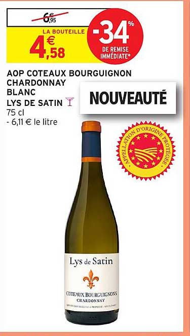 AOP COTEAUX BOURGUIGNON CHARDONNAY BLANC LYS DE SATIN