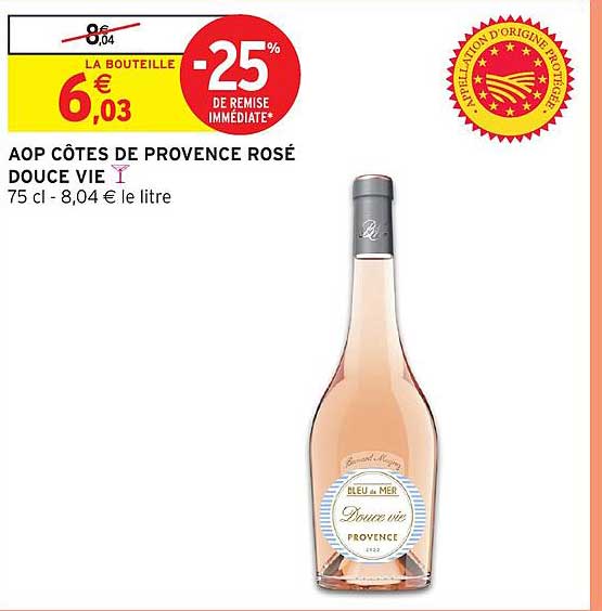 AOP CÔTES DE PROVENCE ROSÉ DOUCE VIE