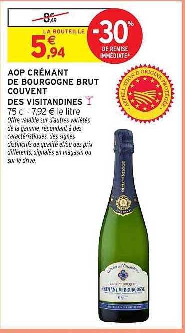 AOP CRÉMANT DE BOURGOGNE BRUT CUVÉE DES VISITANDINES