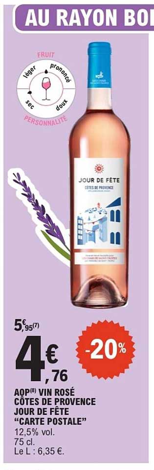 AOP VIN ROSÉ CÔTES DE PROVENCE JOUR DE FÊTE “CARTE POSTALE”