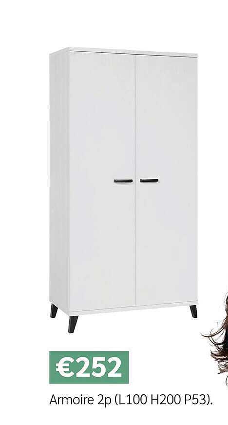 Armoire 2p (L100 H200 P53).