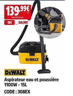 Aspirateur eau et poussière 1100W - 15L
