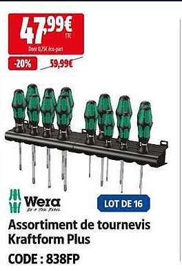 Assortiment de tournevis Kraftform Plus