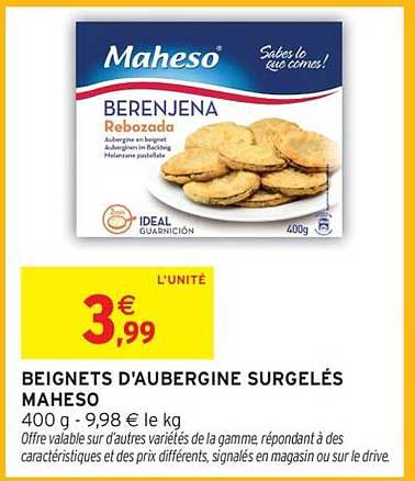 BEIGNETS D'AUBERGINE SURGELÉS MAHESO