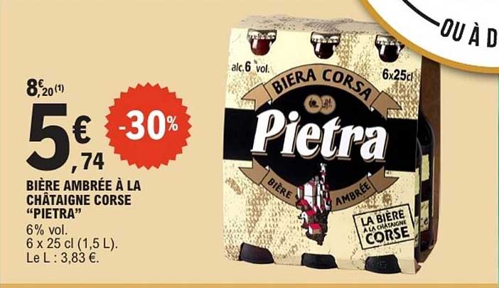 BIÈRE AMBRÉE À LA CHÂTAIGNE CORSE “PIETRA”