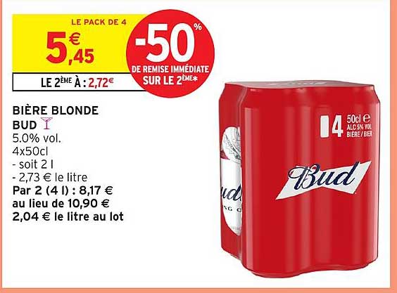 BIÈRE BLONDE BUD