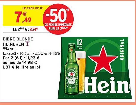 BIÈRE BLONDE HEINEKEN