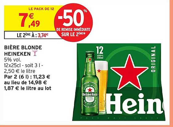 BIÈRE BLONDE HEINEKEN