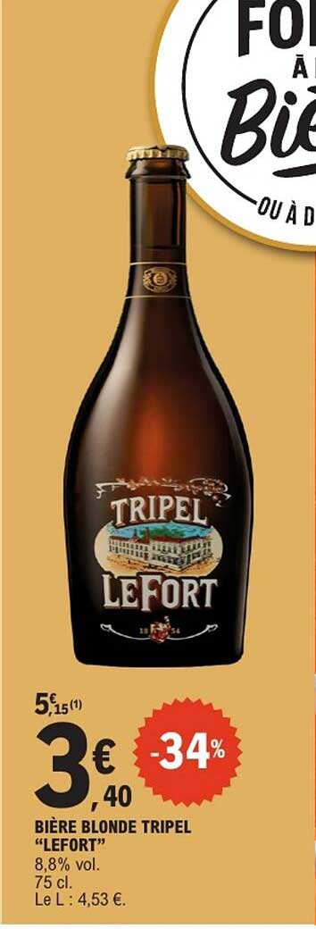 BIÈRE BLONDE TRIPEL "LEFORT"