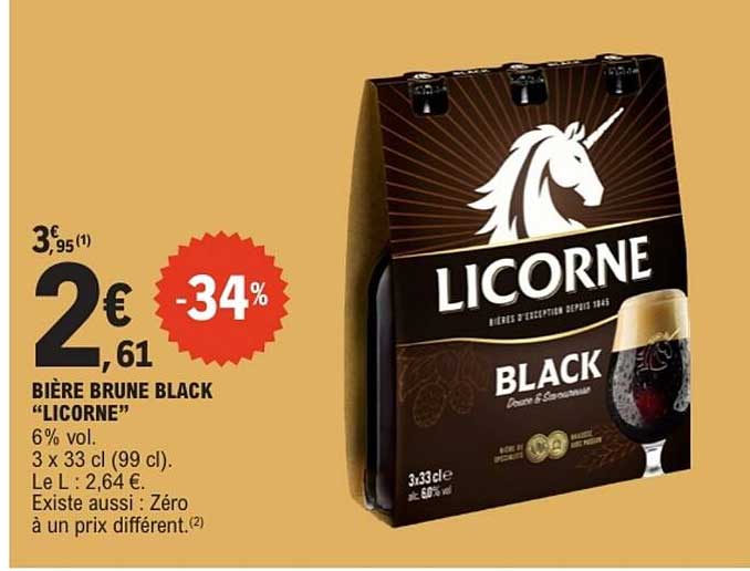 BIÈRE BRUNE BLACK “LICORNE”
