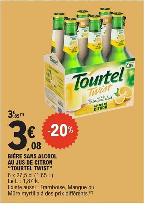 BIÈRE SANS ALCOOL AU JUS DE CITRON “TOURTEL TWIST”