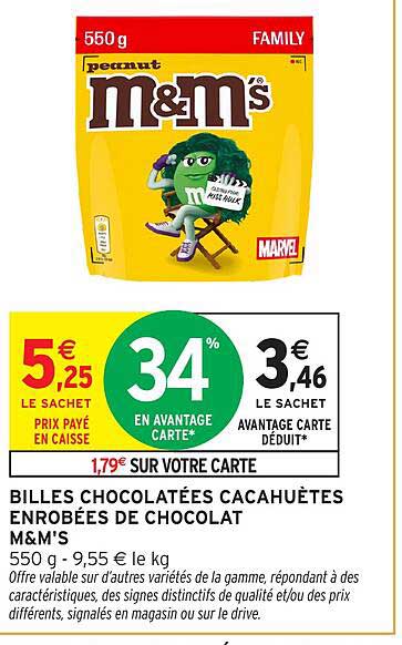BILLES CHOCOLATÉES CACAHUÈTES ENROBÉES DE CHOCOLAT M&M'S