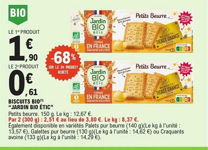 BISCUITS BIO(1) “JARDIN BIO ÉTIC”