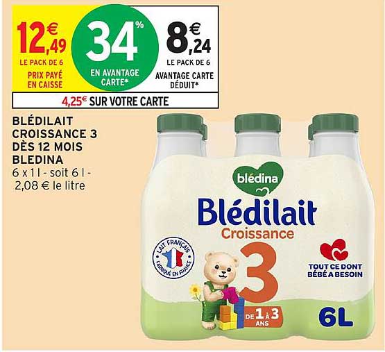 BLÉDILAIT CROISSANCE 3 DÈS 12 MOIS BLEDINA