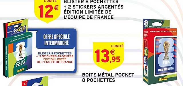BLISTER 8 POCHETTES + 2 STICKERS ARGENTÉS ÉDITION LIMITÉE DE L'EQUIPE DE FRANCE
