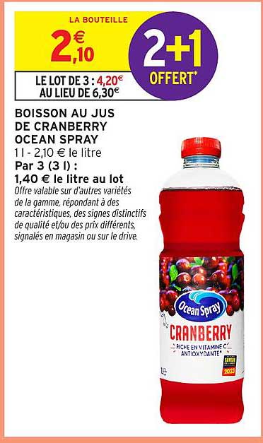 BOISSON AU JUS DE CRANBERRY OCEAN SPRAY